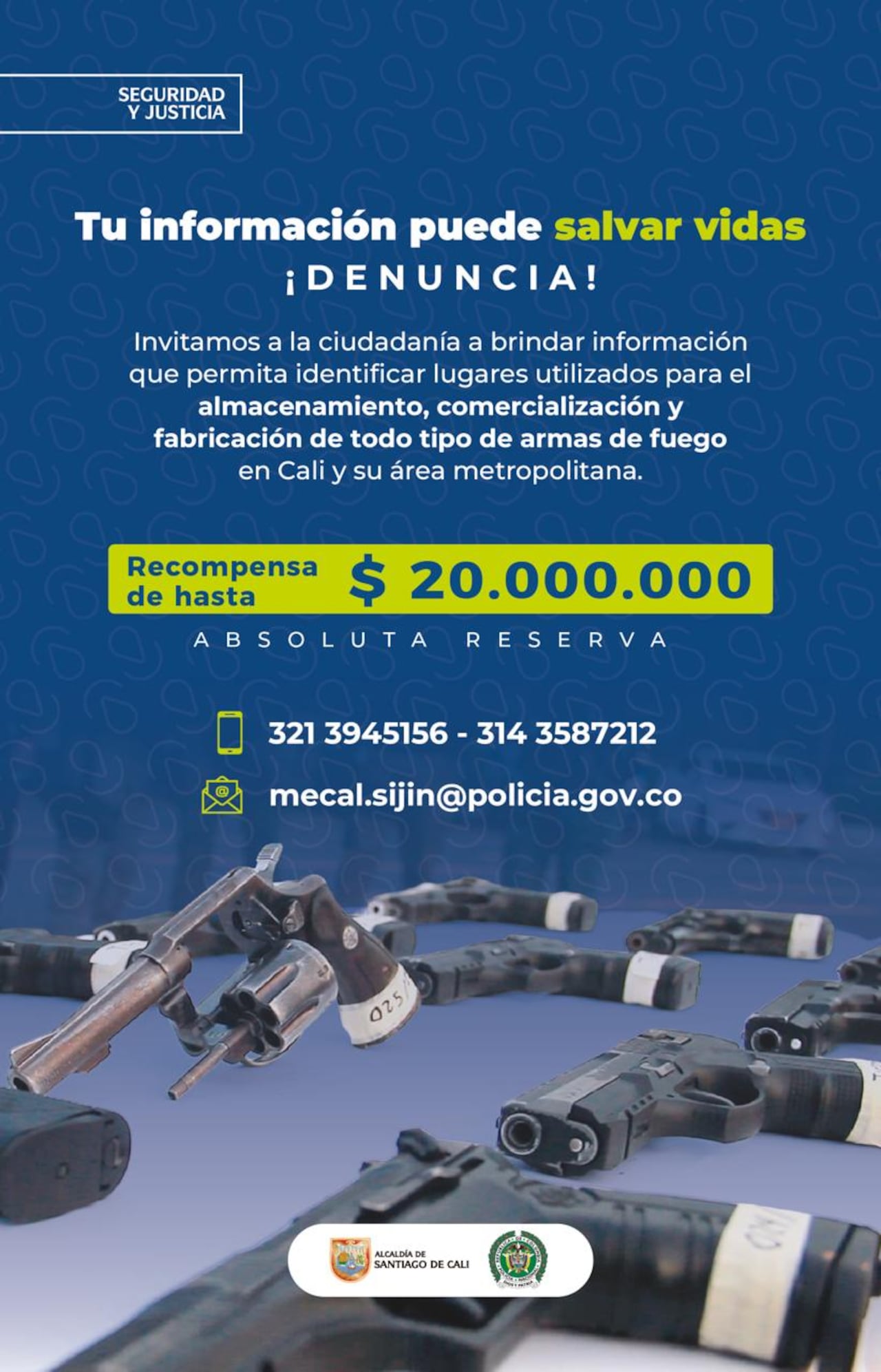 El programa de recompensas busca salvaguardar la vida de los caleños y fortalecer la seguridad.