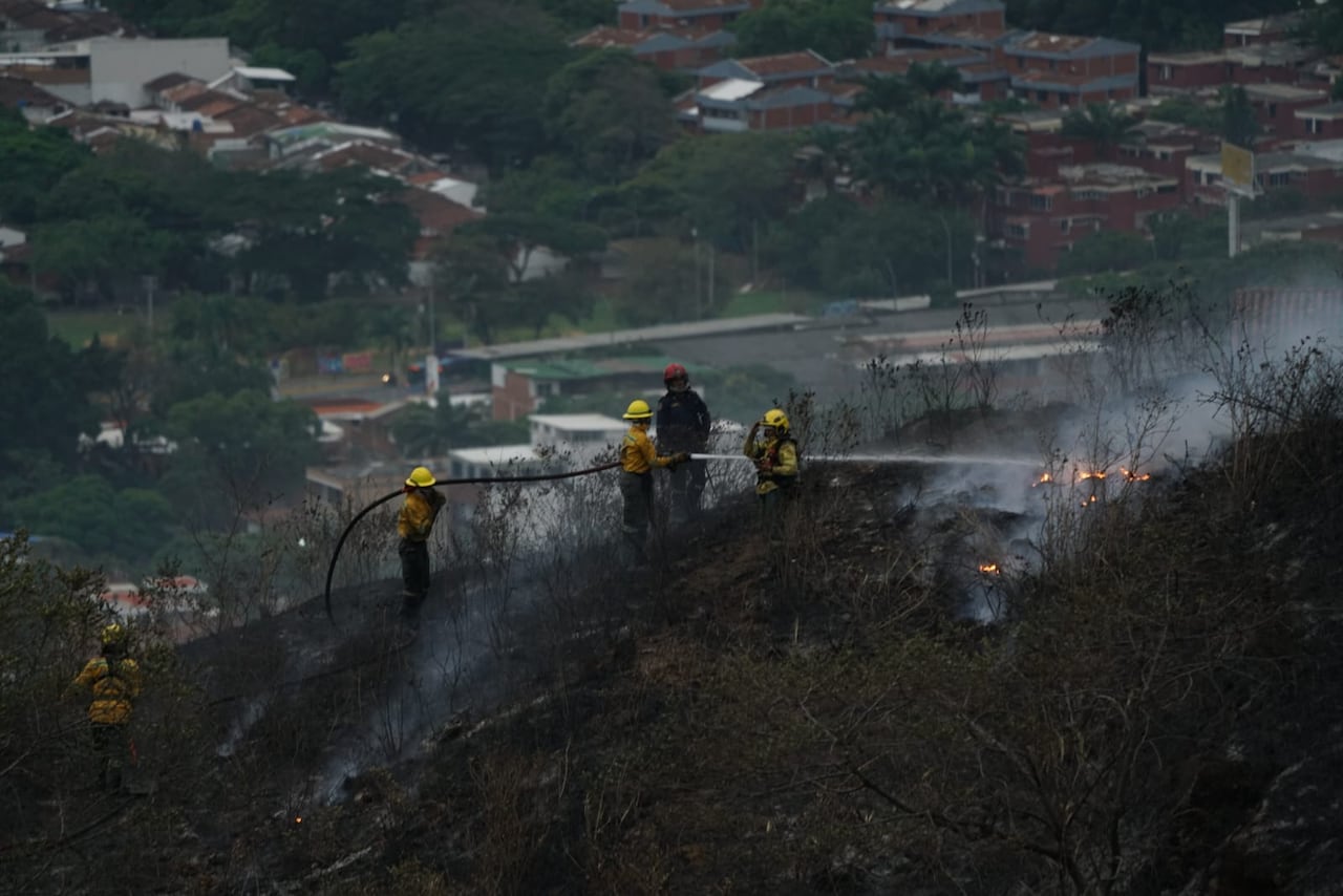 Tres incendios de vegetación fueron reportados este sábado en sectores de la zona de ladera de Cali, entre ellos Cristo Rey, Siloé-San Francisco y Polvorines.