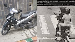 A la izquierda, la moto de Juan Pablo Medina. Del otro lado, el vehículo en el que se estarían cometiendo las infracciones.