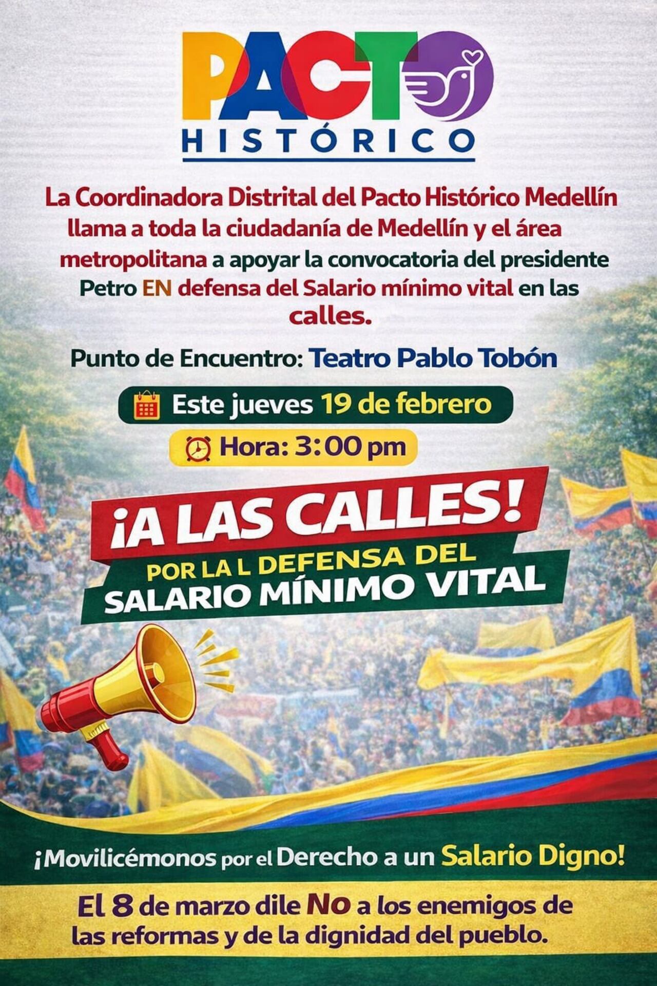 Manifestaciones en defensa del salario mínimo