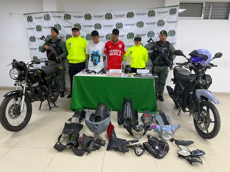 Alias Keiner y alias Johan, capturados en flagrancia en el municipio de Palmira, Valle del Cauca.