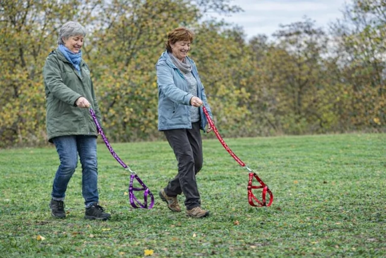 Correas vacías y gestos realistas forman parte de la tendencia llamada Hobby Dogging. En realidad, es una puesta en escena consciente.