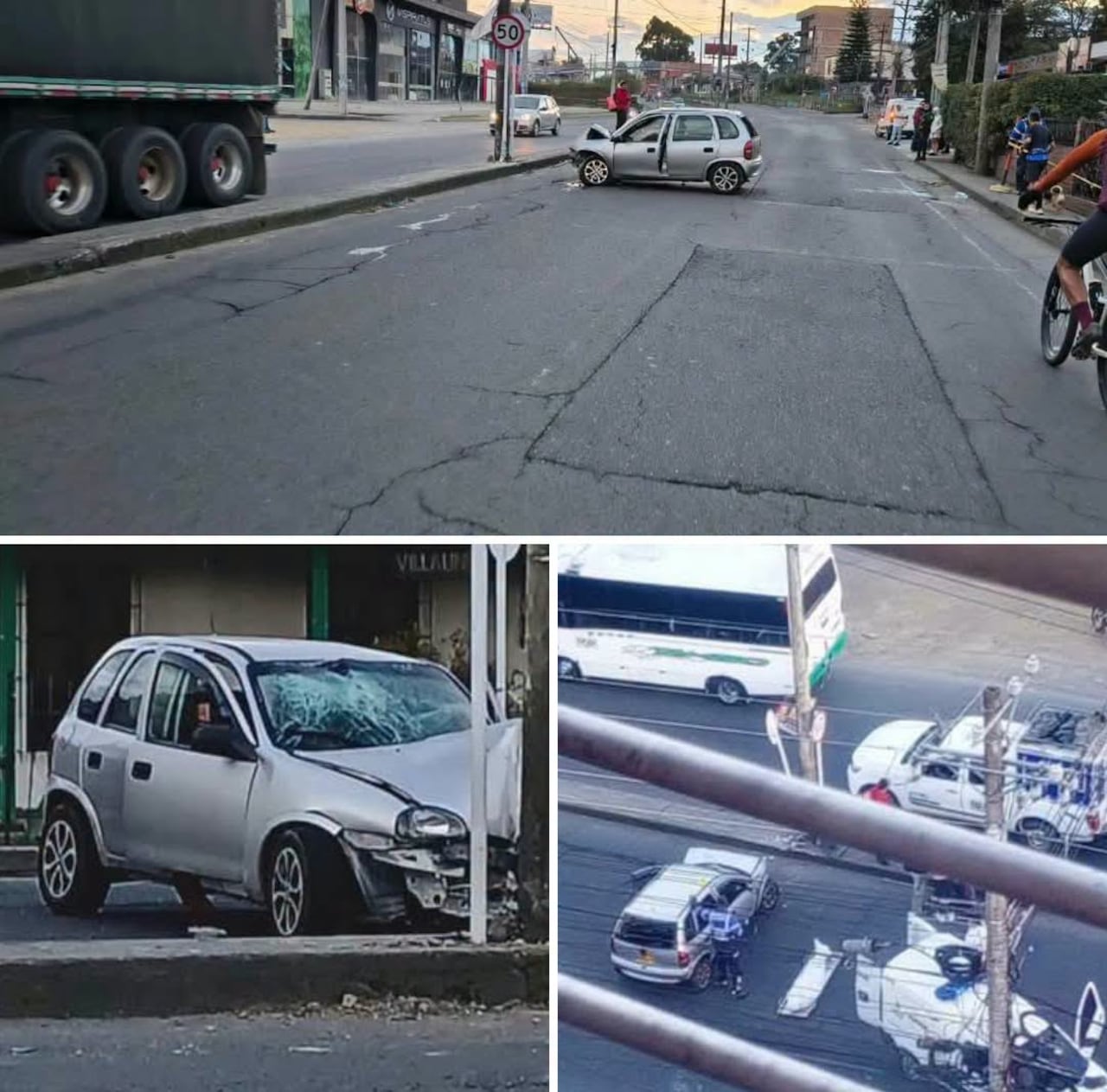 El vehículo implicado en este accidente quedó con graves daños en su carrocería, todo tras chocar contra un poste.