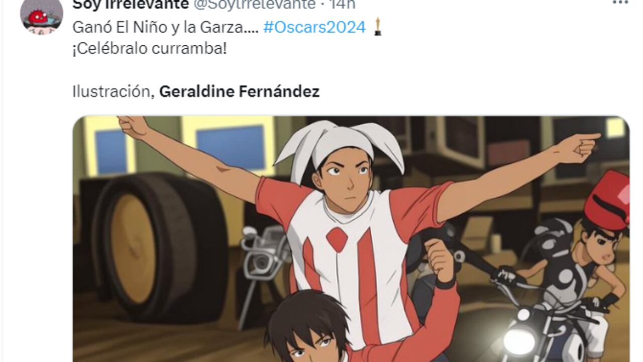 En redes sociales el nombre de Geraldine Fernández se viralizó, después de que la película El niño y la garza ganara premio Óscar.