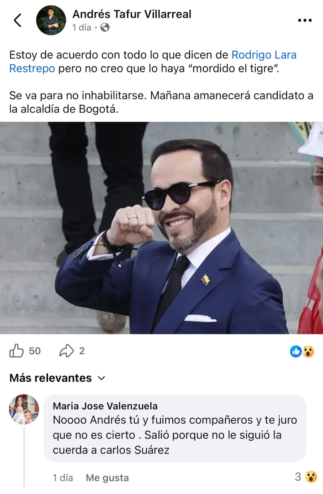 Salida de Rodrigo Lara