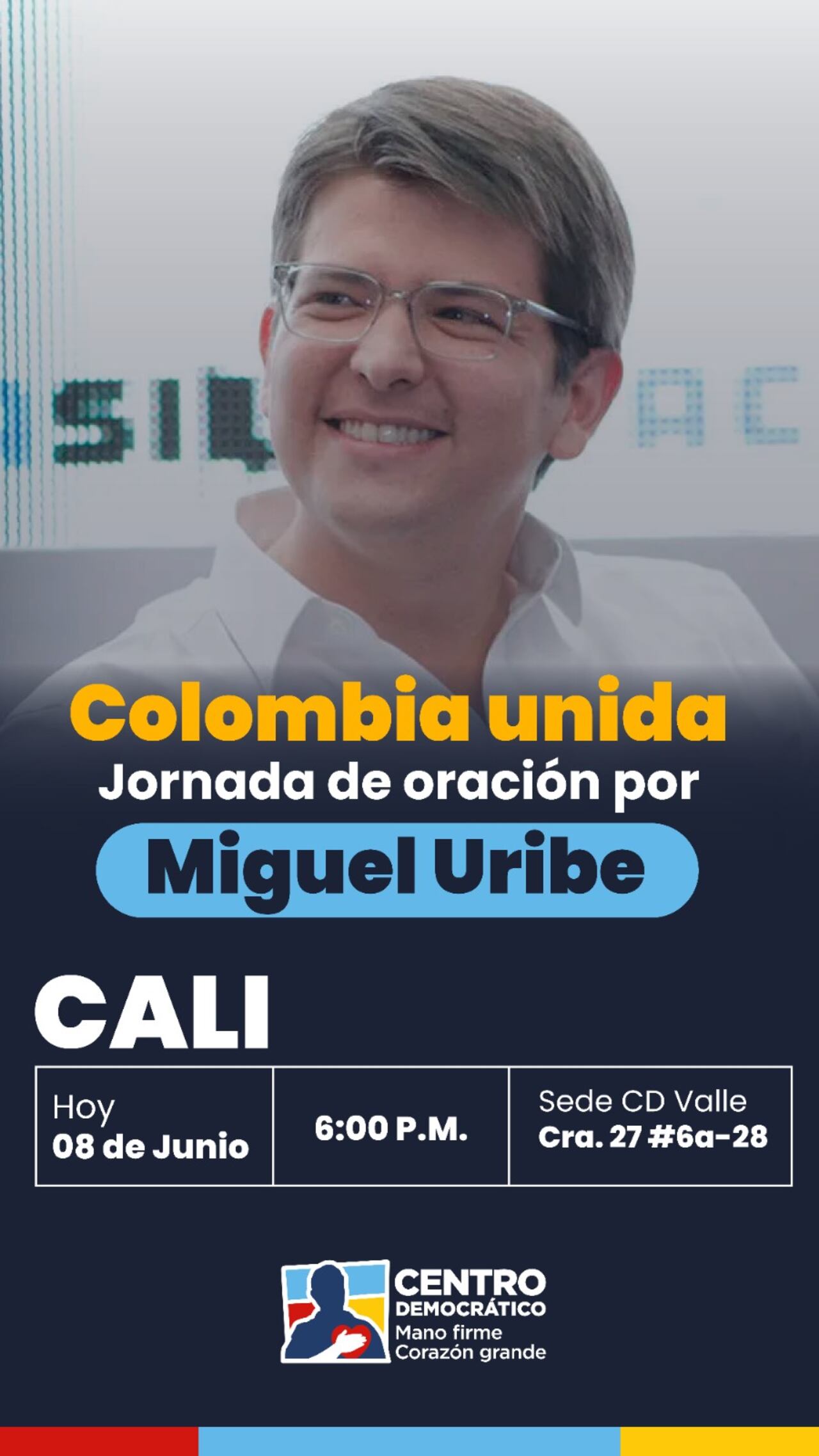 El Centro Democrático convocó a jornada de oración este domingo a las 6:00 p.m.