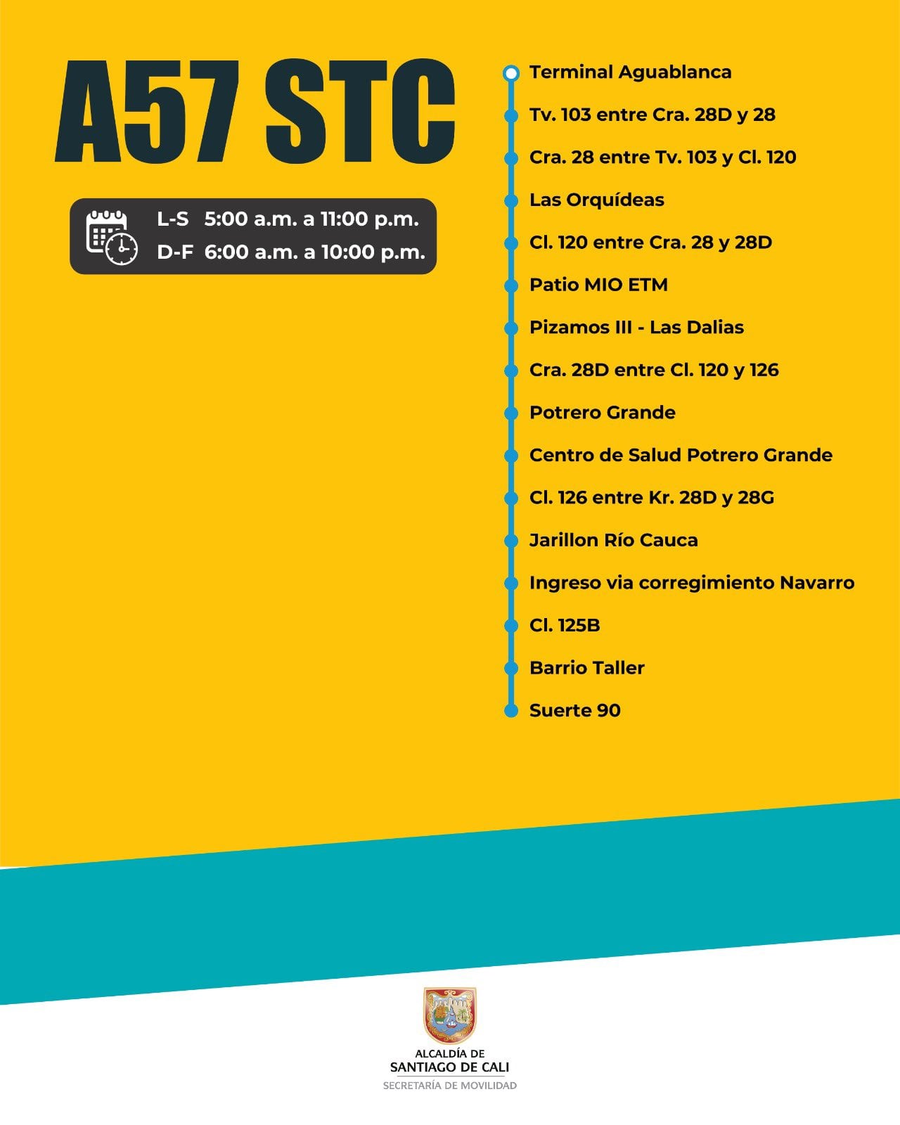 Mio ajusta las rutas A52 y A57, las cuales se transforman en A52 STC y A57 STC para mejorar la movilidad.
