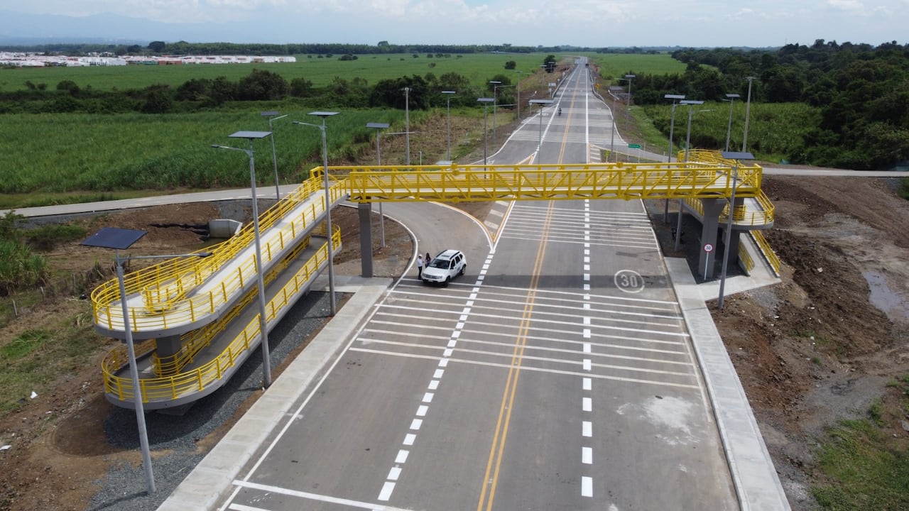 El puente peatonal construido en la Avenida Bicentenario, infraestructura clave para garantizar la seguridad de los habitantes en los puntos de cruce.