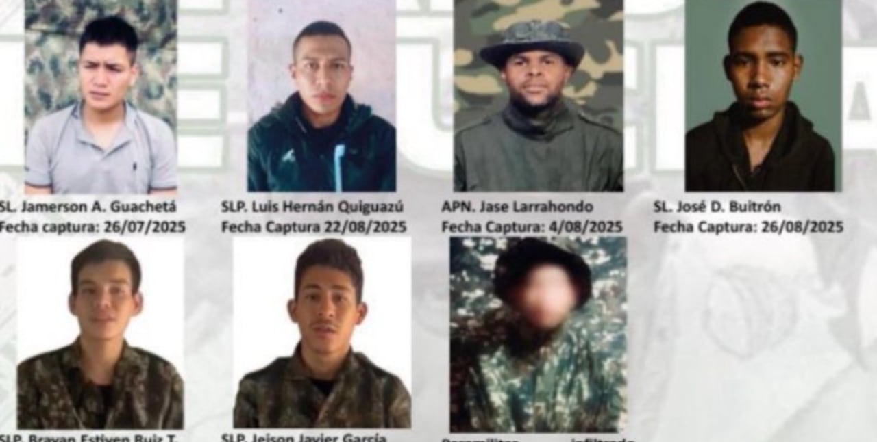 Estos son los siete secuestrados que las disidencias de Iván Mordisco dicen tener en su poder.