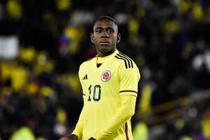 Alexis Castillo Manyoma de Colombia durante el partido del torneo CONMEBOL Sudamericano Sub-20 Colombia entre Colombia y Brasil, en Bogotá, Colombia, el 8 de febrero de 2023. (Foto de: Cristian Bayona/Long Visual Press/Universal Images Group vía Getty Images)
