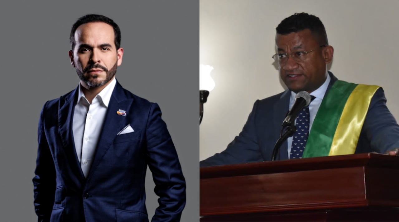 Abelardo de la Espriella y el gobernador de Nariño, Luis Alfonso Escobar.