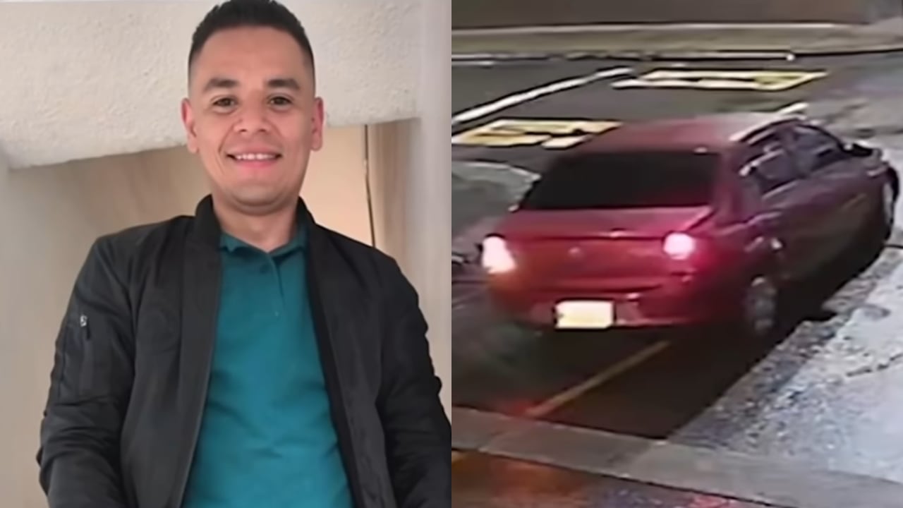 Fredy Eduardo Blanco y el carro en el que se subió antes de desaparecer.
