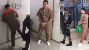 Esposado de pies y manos trasladan a Digno Palomino a la cárcel de Cómbita, Boyacá