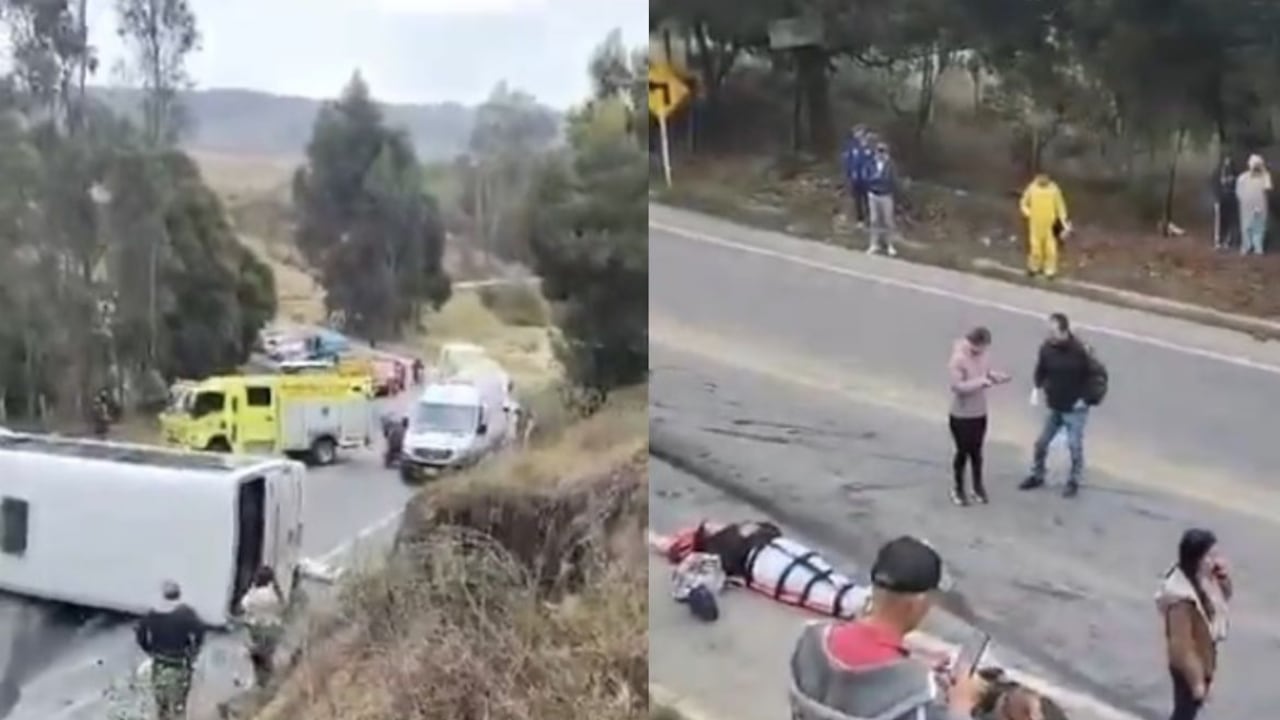 Siniestro vial en sector Florencia deja varios afectados en la vía Tunja–Villa de Leyva