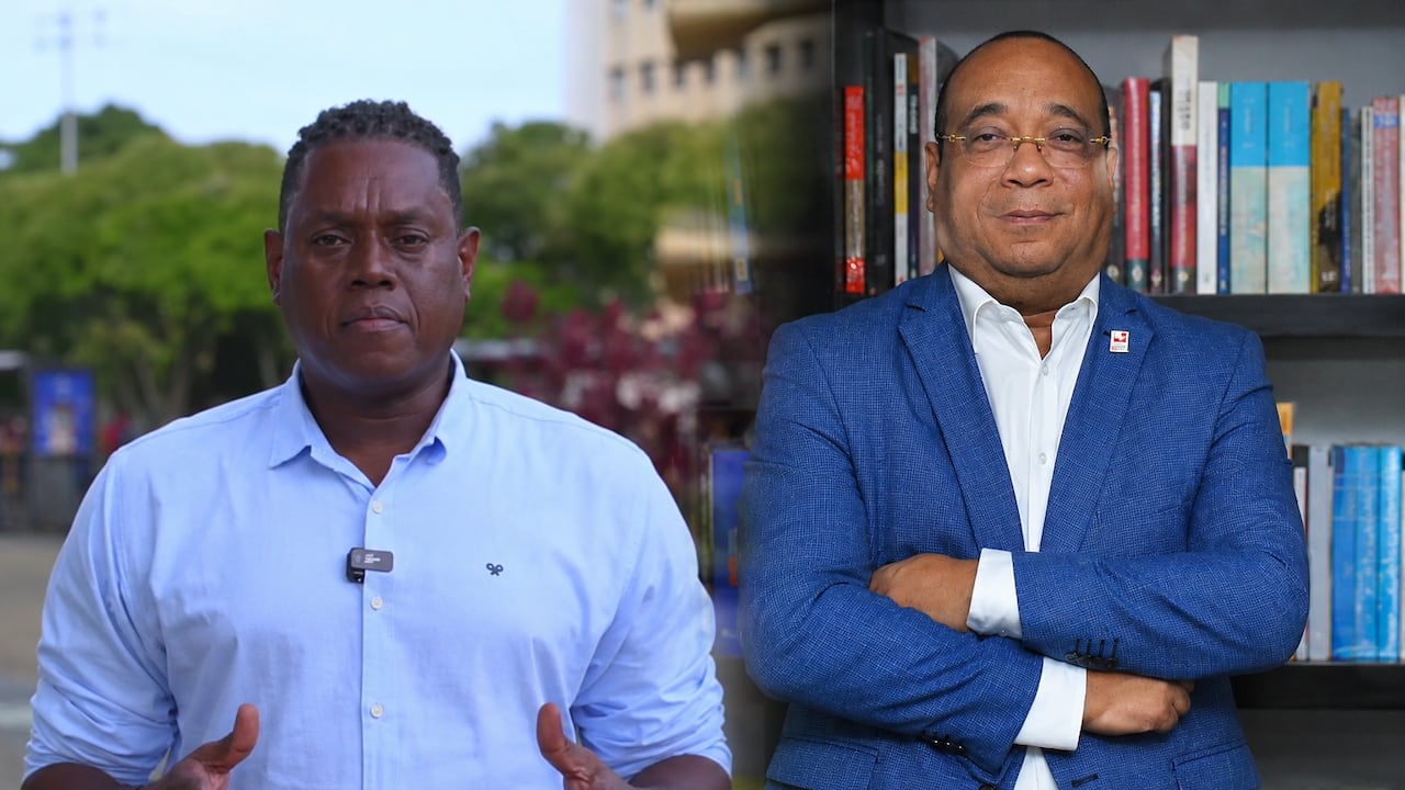 Secretario de Seguridad de Cali, Javier Garcés y el rector de la Universidad del Valle, Guillermo Murillo.