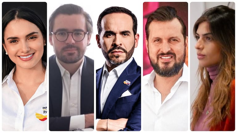 El presidente electo Abelardo De La Espriella confirmó cuatro cargos clave dentro de su despacho: (De izquierda a derecha) María Fernanda Sandoval, Nicolás Gómez, Carlos Ríos y Valerie Lafaurie.