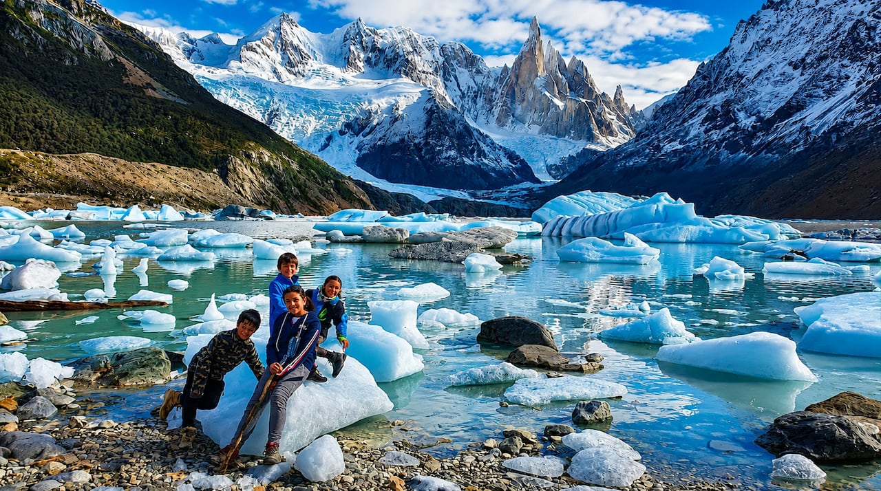 Visitando el Parque nacional Torres del Paine, en Chile.