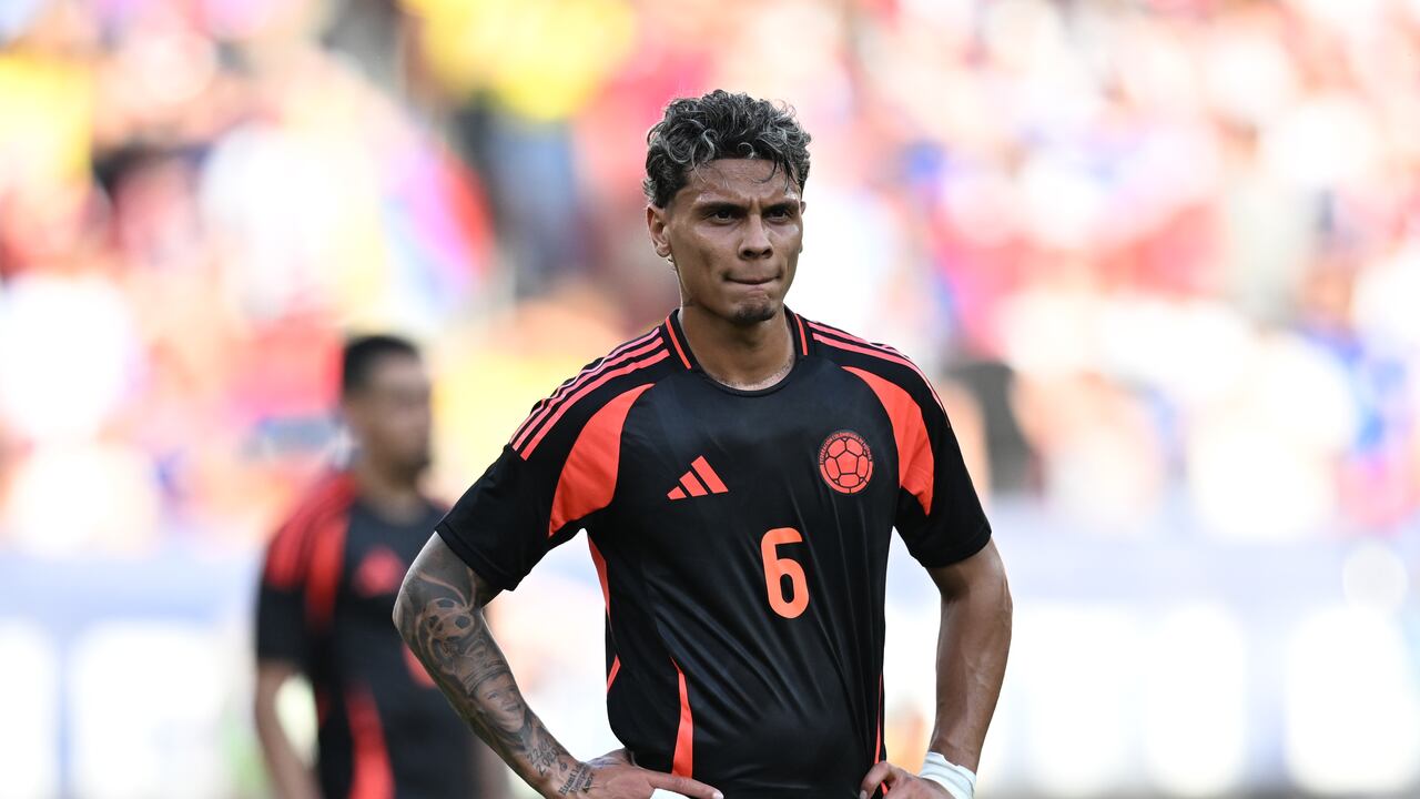 LANDOVER, MARYLAND - JUNE 8: Richard Rios #6 of Colombia looks downfield during the match between Colombia and USMNT at Commanders Field on June 8, 2024 in Landover, Maryland. (Photo by Stephen Nadler/ISI Photos/Getty Images)