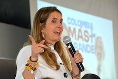 En visita a Cali, la candidata presidencial Paloma Valencia aseguó que integrantes de su campaña son perseguidos y amenazados en el Cauca. Foto Jorge Orozco