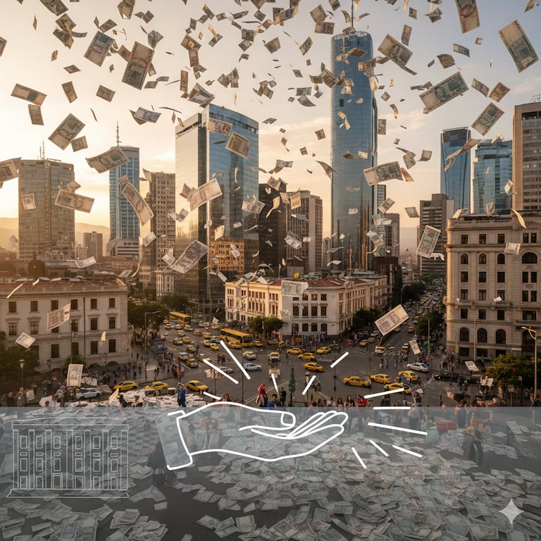 El Gobierno Nacional ha incrementado su gasto público, hecho que cuestionan sectores de la oposición. Foto: creada con Gemini AI