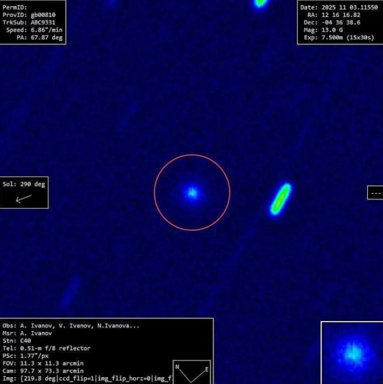 Cometa C/2025 V1 (Borisov).