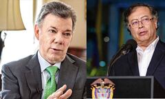 Juan Manuel Santos y Gustavo Petro
