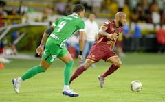 Imagen del partido de ida de las semifinales de la Liga Colombiana 2026 entre Deportes Tolima y Atlético Nacional.