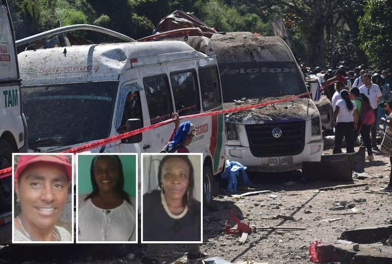 Familiares confirmaron la identidad de Patricia Mosquera y sus primas Nidia y Nereida, quienes fallecieron en el atentado en el sector El Túnel, en Cajibío.