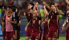 Jugadores de la Selección de Venezuela durante las eliminatorias para el Mundial 2026.