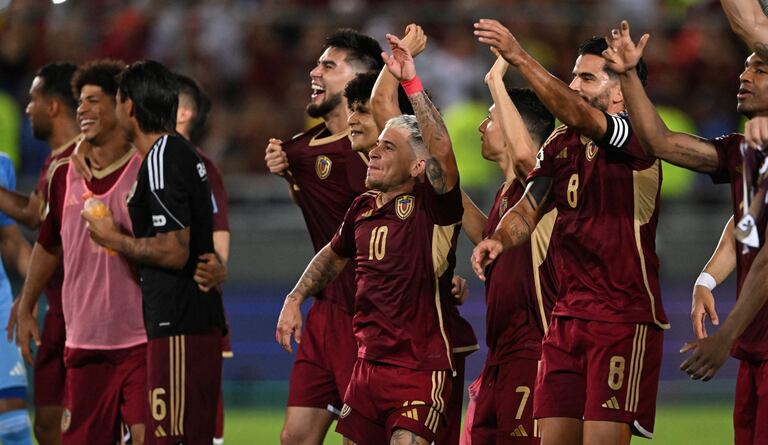 Jugadores de la Selección de Venezuela durante las eliminatorias para el Mundial 2026.