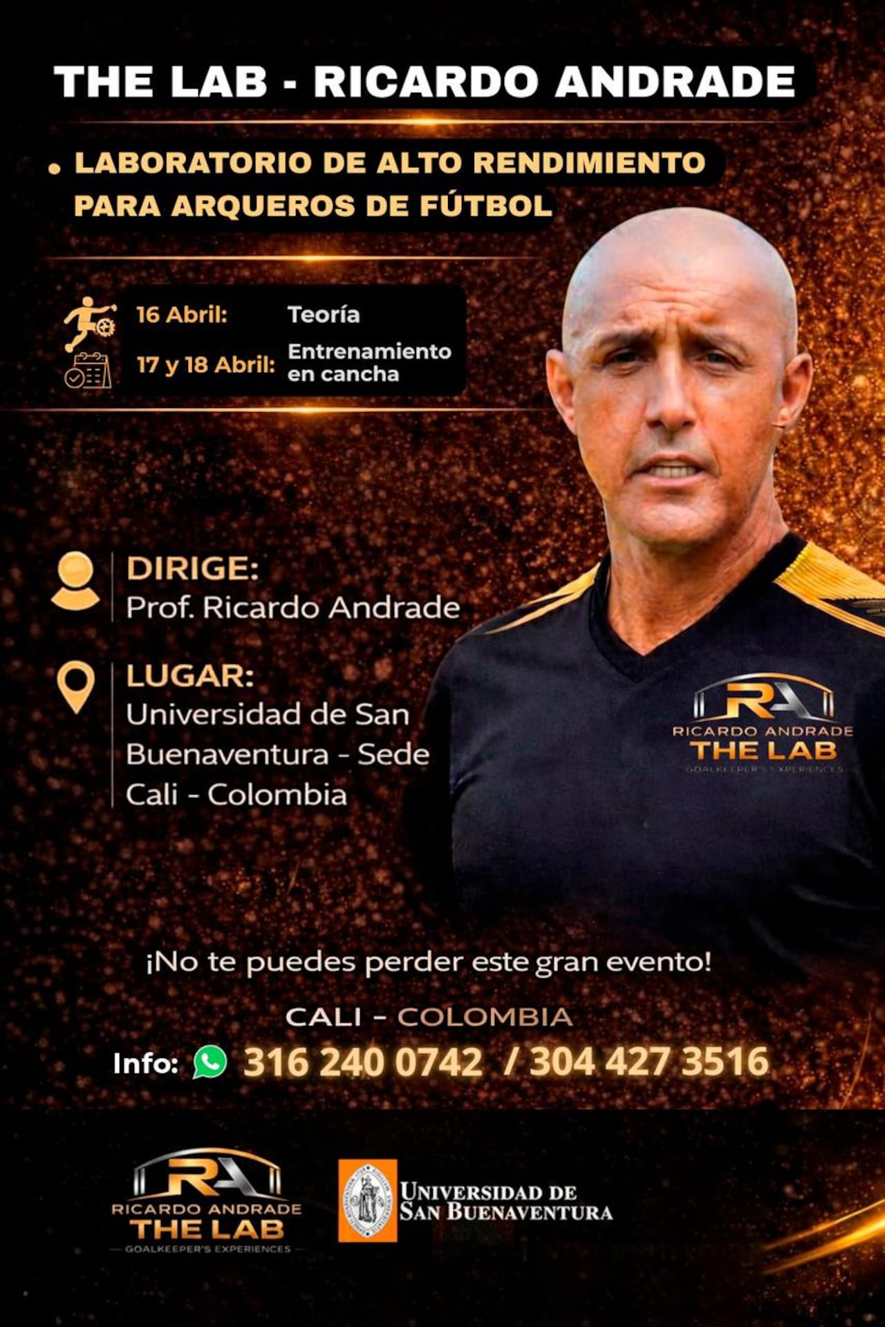 El profesor Ricardo Andrade compartió su experiencia en el fútbol con 40 niños en la Universidad San Buenaventura.