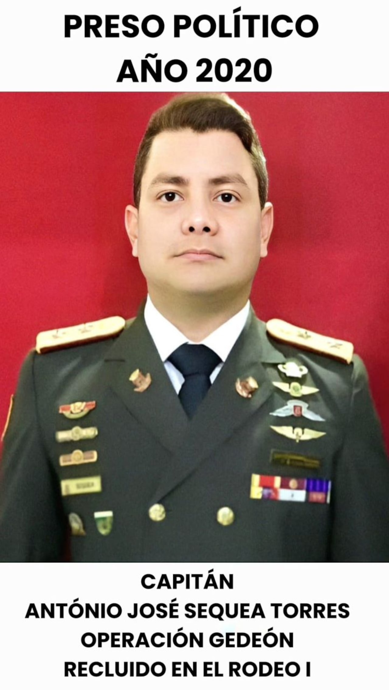 El capitán Antonio Sequea fue capturado en la operación Gedeón.