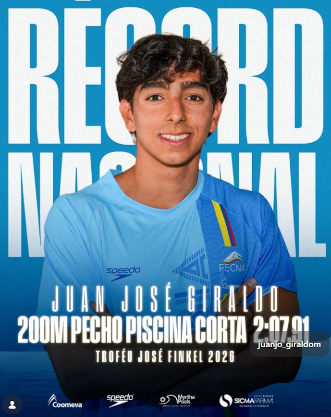 Juan José Giraldo rompió récord en la final del Troféu José Finkel 2026.