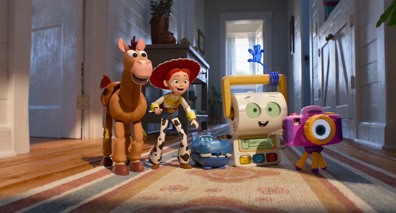 Bullseye, Jessie, Atlas, Smarty Pants y Snappy en 'TOY STORY 5'. Foto: Disney/Pixar.