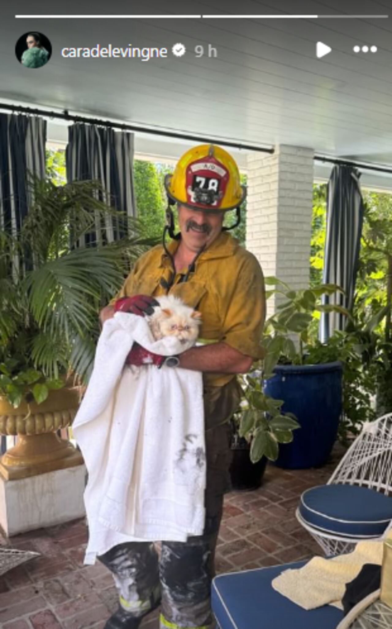 La actriz Cara Delevingne reaccionó en sus redes sociales al voraz incendio que destruyó su casa.