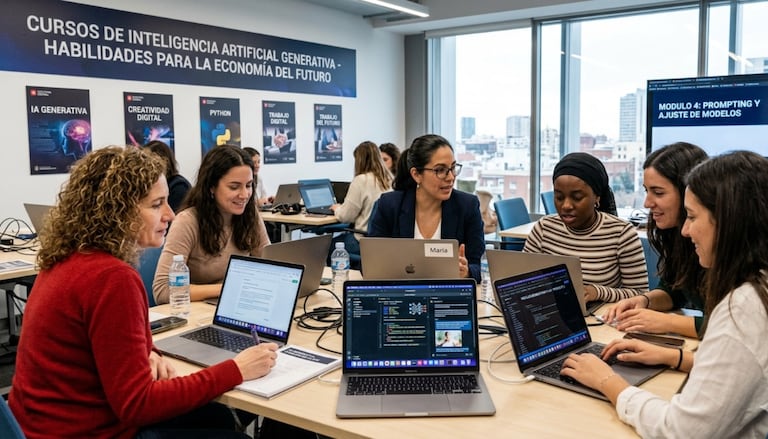 Un informe internacional evidenció que en Colombia las mujeres superan a los hombres en la finalización de cursos de inteligencia artificial generativa.
