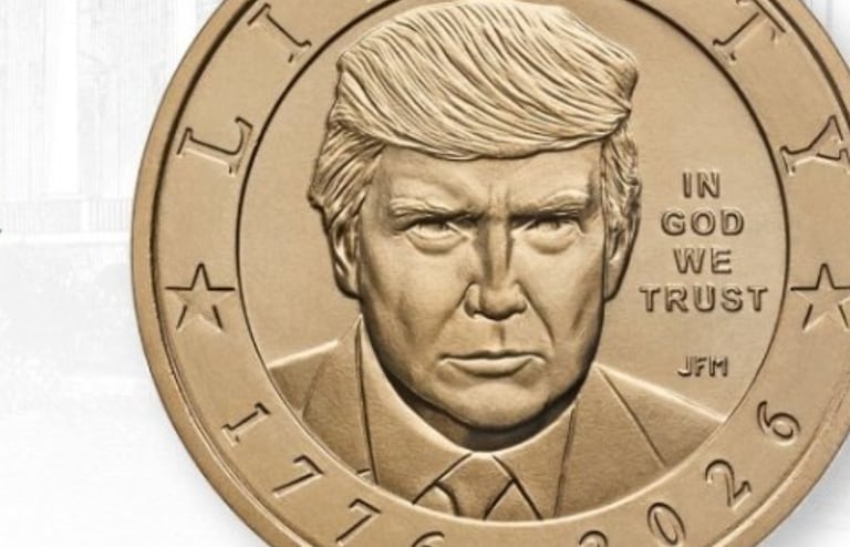 La Casa de la Moneda de Estados Unidos puso a la venta una edición especial de un dólar con el rostro de Donald Trump para conmemorar los 250 años del país.