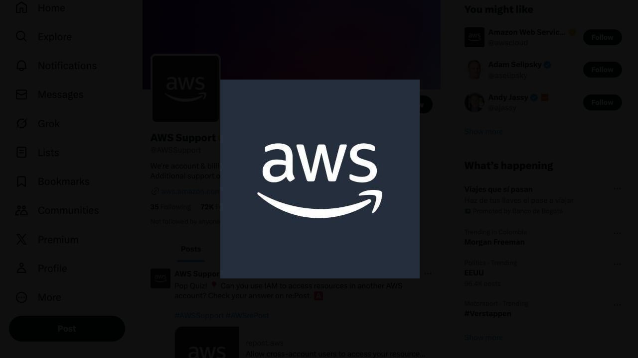 Amazon Web Services (AWS) - Imagen oficial publicada en X