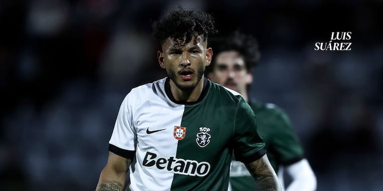 Luis Javier Suárez durante el partido del Sporting de Lisboa contra Santa Clara.