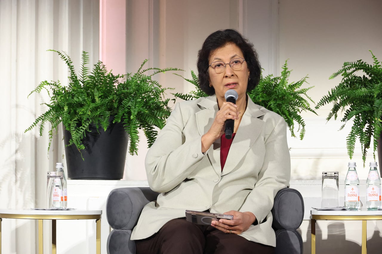 Jennifer Geerlings-Simons, presidenta de Surinam, habla en el escenario durante Global Citizen NOW: Impact Sessions el 24 de septiembre de 2025 en la ciudad de Nueva York. Rob Kim/Getty Images para Global Citizen/AFP (Foto de ROB KIM / GETTY IMAGES NORTH AMERICA / Getty Images vía AFP)
