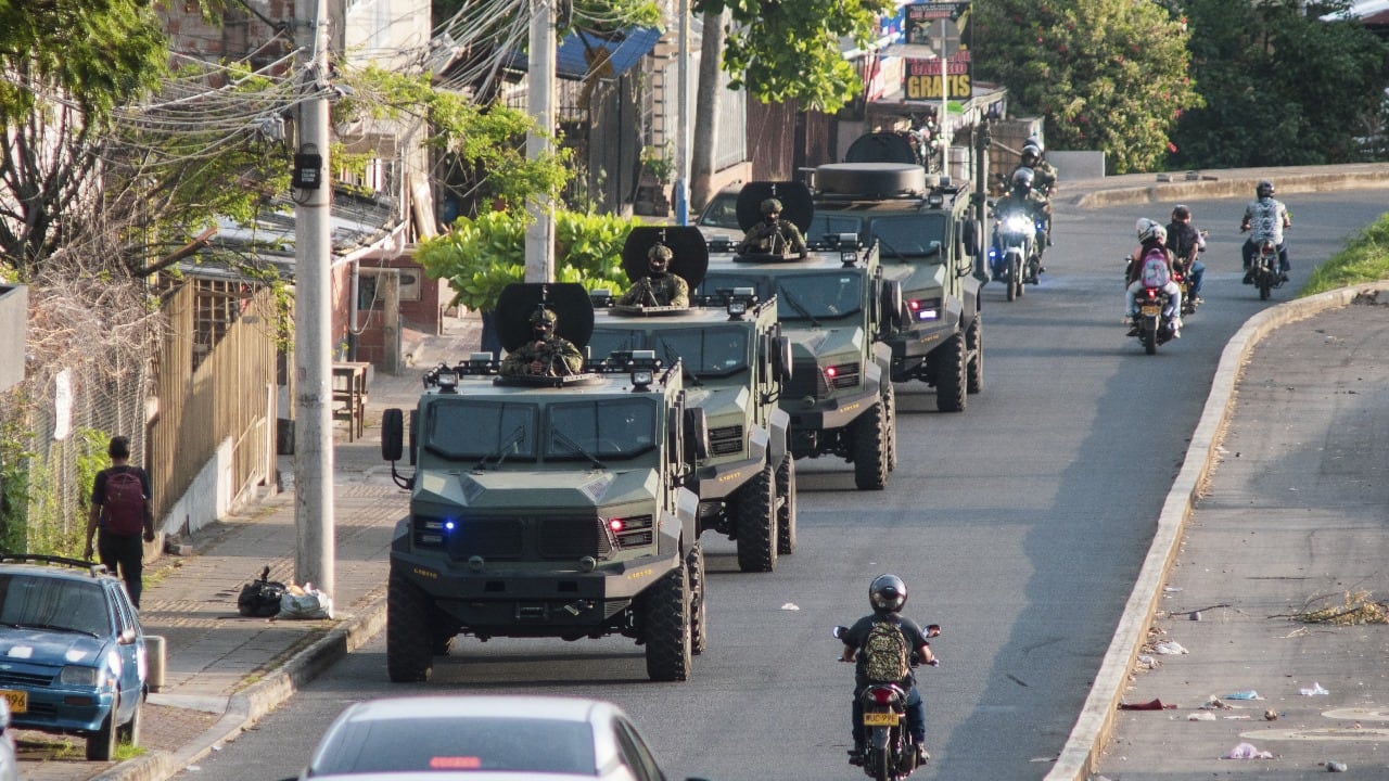 Así lucen los cuatro vehículos blindados que llegaron para reforzar la seguridad en Cali.