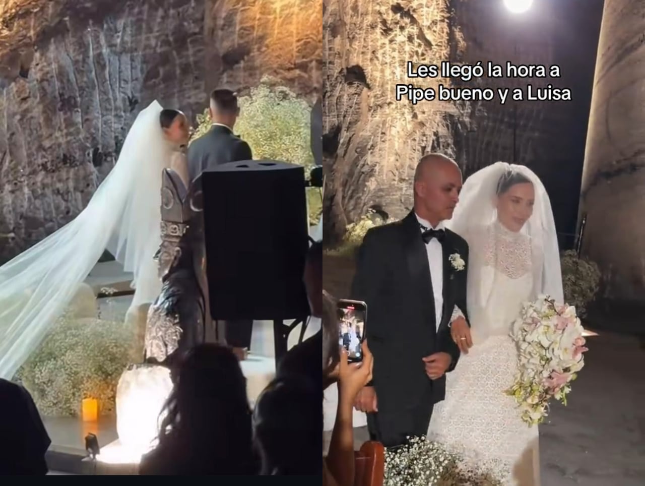 Luisa Fernanda W y Pipe Bueno se casaron en la Catedral de Sal de Zipaquirá