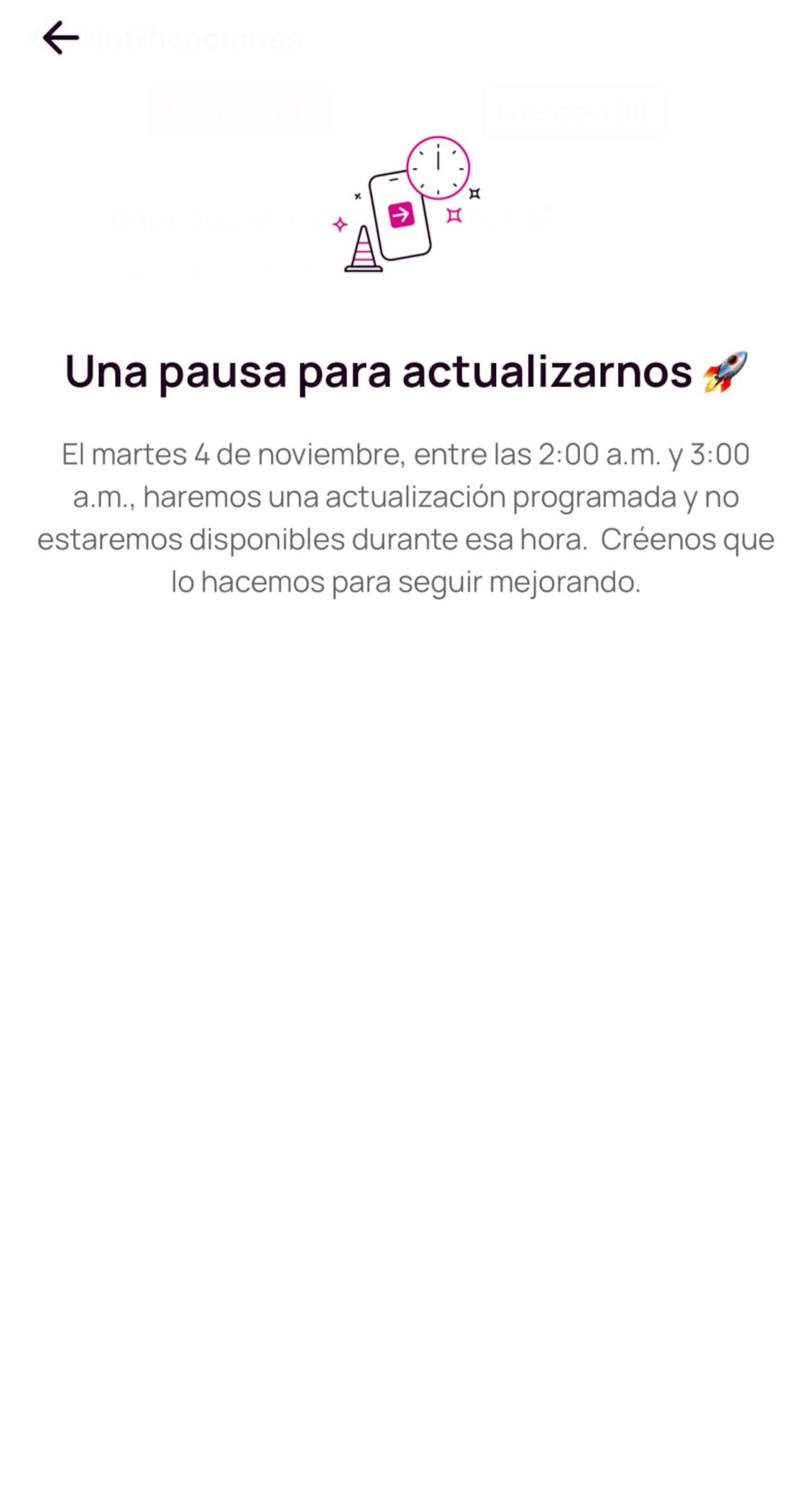 Suspensión servicios.