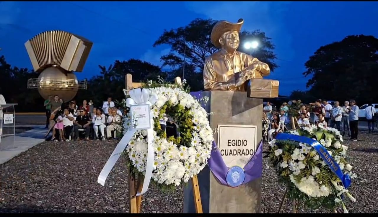 Homenaje a Egidio Cuadrado en Villanueva, Guajira, en octubre de 2024.
