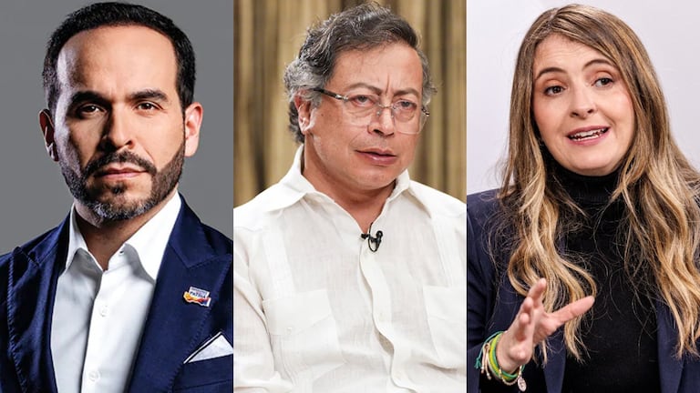 Abelardo de la Espriella, Gustavo Petro y Paloma Valencia.