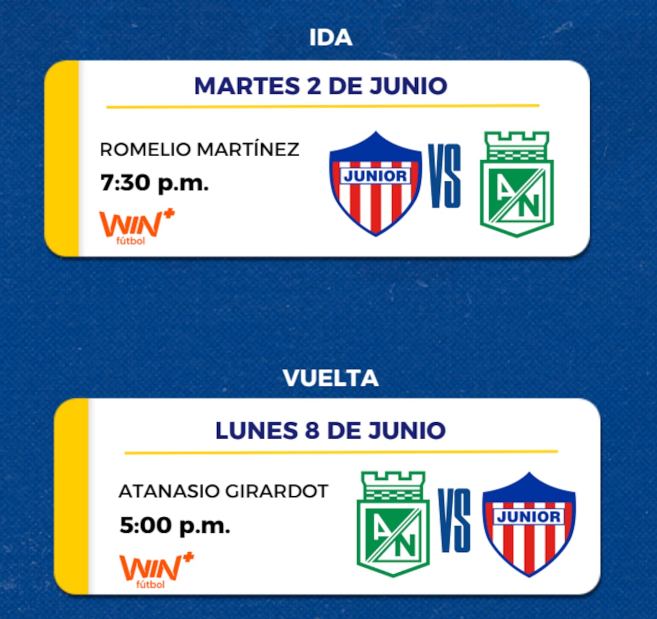 Horarios confirmados para la Final de Liga BetPlay 2026-I
