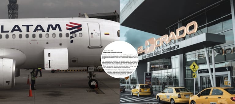 El accidente se presentó entre un helicóptero de la Fuerza Aérea colombiana y un avión comercial de la aerolínea Latam.