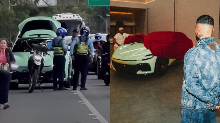 Maluma estrenó su Ferrari único en el mundo y un día después fue detenido por el tránsito de Medellín.