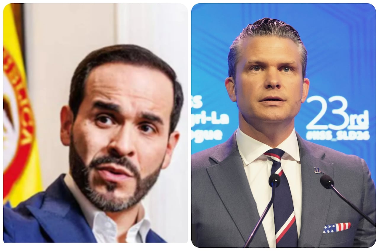 Abelardo De La Espriella, presidente electo de Colombia (izq.) y Pete Hegseth, secretario de guerra de Estados Unidos (dre.).