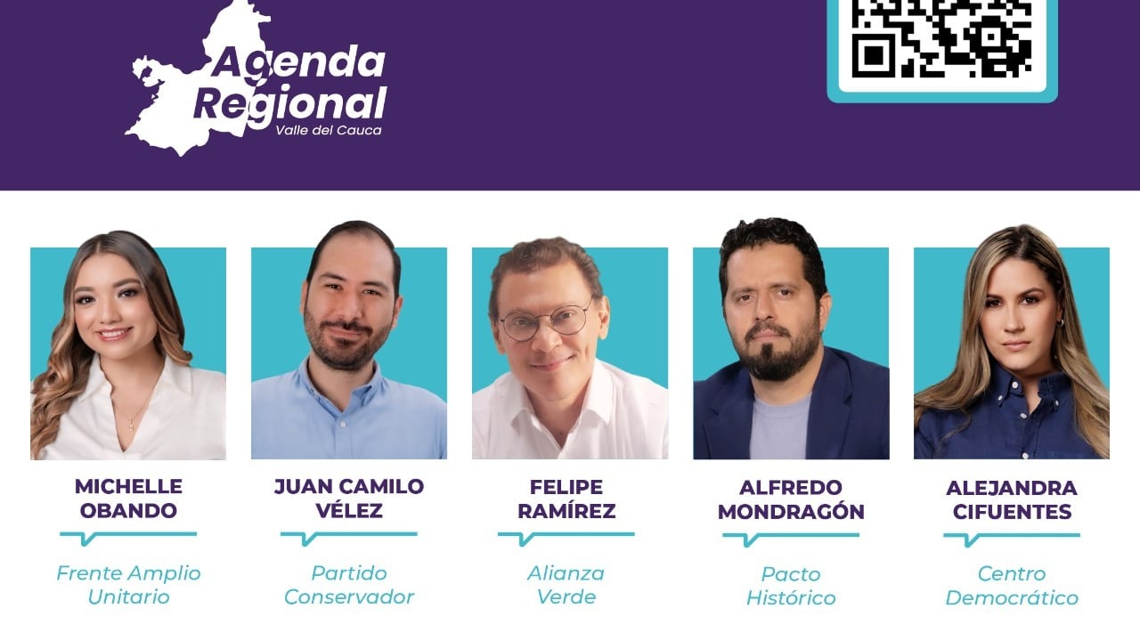 Candidatos al Congreso de diferentes partidos participarán en el quinto debate del Ciclo Elecciones Colombia 2026, organizado por la Agenda Regional Valle del Cauca y la Pontificia Universidad Javeriana Cali.